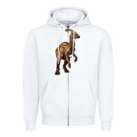 White parasaurolophus Zipper Hoodie - Artiststas