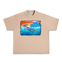 Burro humpback whale and wave background Urban Heavy Tee - BarkalooDesign