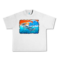 Lunar Rock humpback whale and wave background Urban Heavy Tee - BarkalooDesign