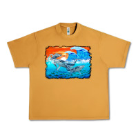Peanut Butter humpback whale and wave background Urban Heavy Tee - BarkalooDesign