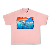 Salmon humpback whale and wave background Urban Heavy Tee - BarkalooDesign