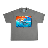 Tornado humpback whale and wave background Urban Heavy Tee - BarkalooDesign
