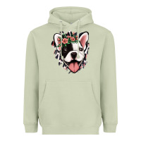 Matcha french bulldog floral Heavyweight Hoodie - Jasminsmagicworld