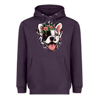 Plum french bulldog floral Heavyweight Hoodie - Jasminsmagicworld