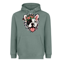 Sage french bulldog floral Heavyweight Hoodie - Jasminsmagicworld