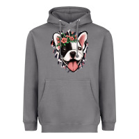 French Bulldog Floral Heavyweight Hoodie | Teevron