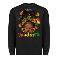 Black afro messy bun juneteenth Heavyweight Sweatshirt - texasbilliewilder