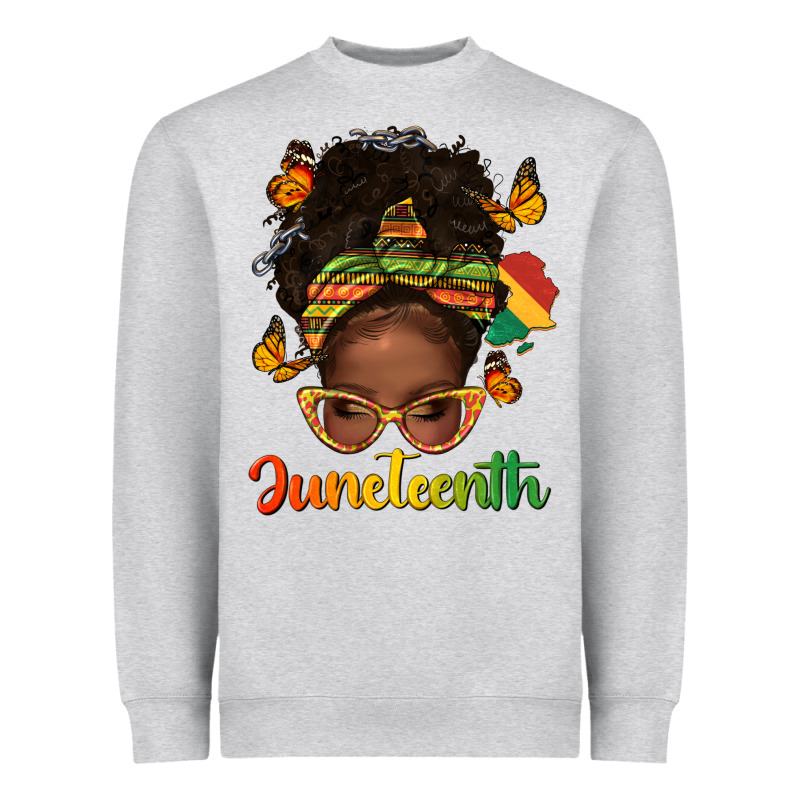 Afro Messy Bun Juneteenth Heavyweight Sweatshirt by texasbilliewilder | Teevron