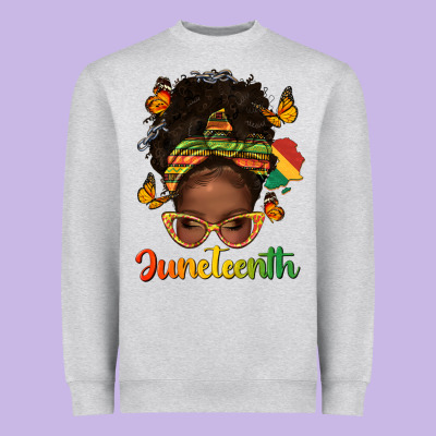 Heavyweight Sweatshirt afro messy bun juneteenth