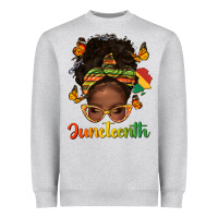 Heather Grey afro messy bun juneteenth Heavyweight Sweatshirt - texasbilliewilder