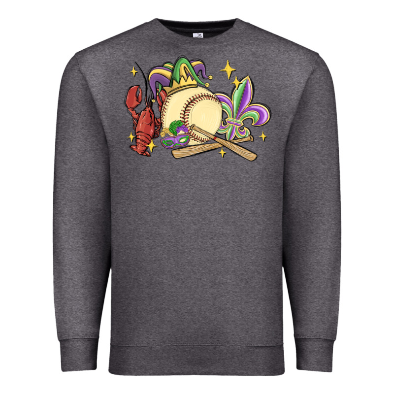 Mardi Gras Baseball Premium Sweatshirt by MaliasSmallBusiness | Teevron