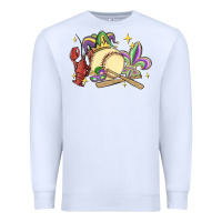 White mardi gras baseball Premium Sweatshirt - MaliasSmallBusiness