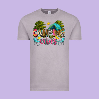 Camping Vibes Vintage Tee Designed By Zillion Design Studio