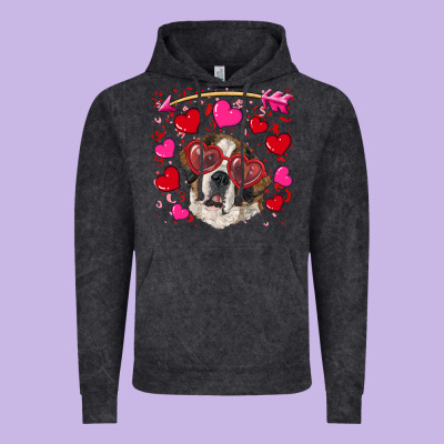 Vintage Hoodie valentine's day  saint bernard dog