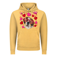 Vintage Mustard valentine's day  saint bernard dog Vintage Hoodie - RanaPortraitStore