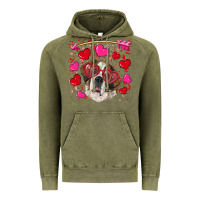 Vintage Olive valentine's day  saint bernard dog Vintage Hoodie - RanaPortraitStore