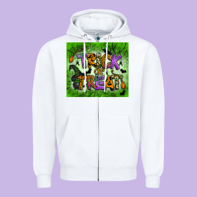 Trick Or Treat Tumbler Zipper Hoodie Designed By Bundleandbundleshop