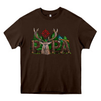 Chocolate Brown Western Papa Deer Hunting Heavy Core Tee - LillyAllenDesigns