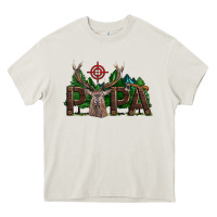 Cream Western Papa Deer Hunting Heavy Core Tee - LillyAllenDesigns