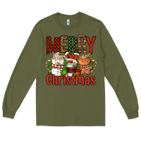 Army Green Merry Christmas Coffee Cups Long Sleeve Tee - FaDigitalArtStudio