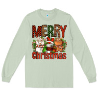 Matcha Merry Christmas Coffee Cups Long Sleeve Tee - FaDigitalArtStudio