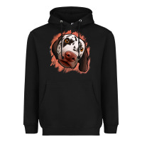 Black dalmatians peach glitter background Heavyweight Hoodie - Jasminsmagicworld