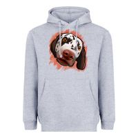 Heather Grey dalmatians peach glitter background Heavyweight Hoodie - Jasminsmagicworld