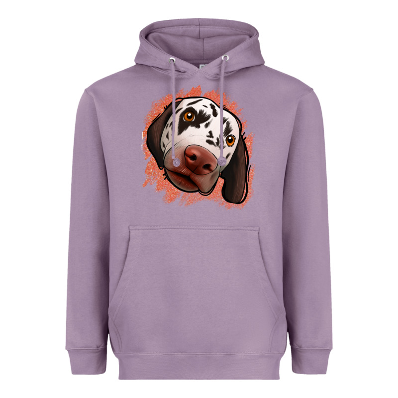 Dalmatians Peach Glitter Background Heavyweight Hoodie by Jasminsmagicworld | Teevron