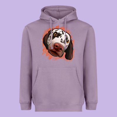 Dalmatians Peach Glitter Background Heavyweight Hoodie Designed By Jasminsmagicworld
