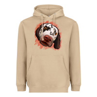 Mushroom dalmatians peach glitter background Heavyweight Hoodie - Jasminsmagicworld