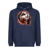 Navy dalmatians peach glitter background Heavyweight Hoodie - Jasminsmagicworld