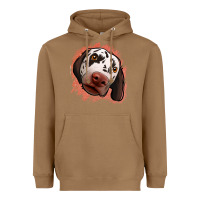 Toasted Coconut dalmatians peach glitter background Heavyweight Hoodie - Jasminsmagicworld