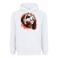 White dalmatians peach glitter background Heavyweight Hoodie - Jasminsmagicworld