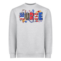 Heather Grey American nurse Heavyweight Sweatshirt - Zillion Design Studio