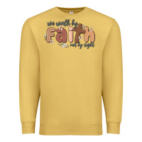 Antique Gold we walk by faith not by sight Premium Sweatshirt - MaliasSmallBusiness
