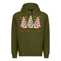 Army Green tis' the season with christmas cakes  bbs Premium Hoodie - BundleAndBundleShop