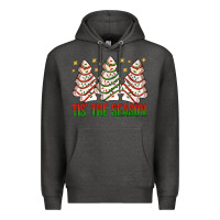 Charcoal Heather tis' the season with christmas cakes  bbs Premium Hoodie - BundleAndBundleShop