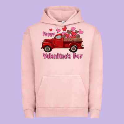 Happy Valentine's Day Truck Hearts Urban Hoodie Designed By Ranaportraitstore