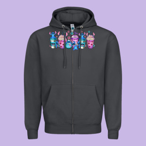 Stitch Coffee Cups Libbey Glass Zipper Hoodie Designed By Jasminsmagicworld
