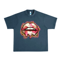 Midnight Navy volleyball lips Urban Heavy Tee - Zillion Design Studio