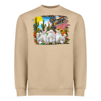 Mushroom Easter Farm With Bunnies Heavyweight Sweatshirt - RanaPortraitStore