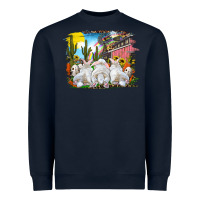 Navy Easter Farm With Bunnies Heavyweight Sweatshirt - RanaPortraitStore