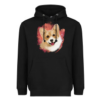 Corgi Peach Watercolor Background Heavyweight Hoodie | Teevron
