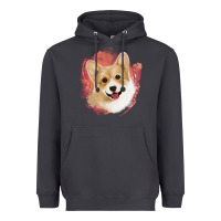 Smoke corgi peach watercolor background Heavyweight Hoodie - Jasminsmagicworld