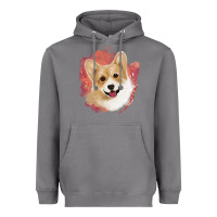 Storm corgi peach watercolor background Heavyweight Hoodie - Jasminsmagicworld