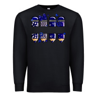 Black valentine's day school pencils navy blue Premium Sweatshirt - MaliasSmallBusiness