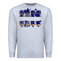 Heather Grey valentine's day school pencils navy blue Premium Sweatshirt - MaliasSmallBusiness