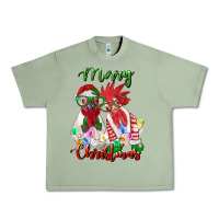 Oil Green christmas roosters Urban Heavy Tee - RanaPortraitStore