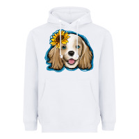 White cocker spaniel sunflower Heavyweight Hoodie - Jasminsmagicworld