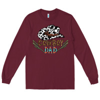 Burgundy cowboy dad Long Sleeve Tee - CowhideDigitalArt
